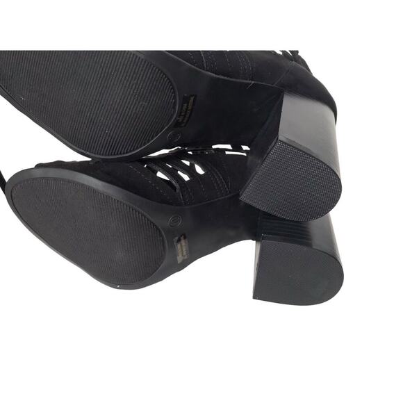 Charlotte Russe Size 10 Cameron Black Block Heel PeepToe Caged Gladiator Sandals - Picture 10 of 13